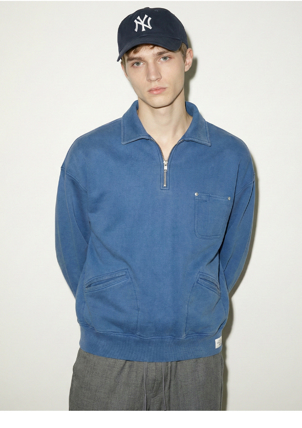 MADEEXTREME Half Zip Lapel Polo Sweater