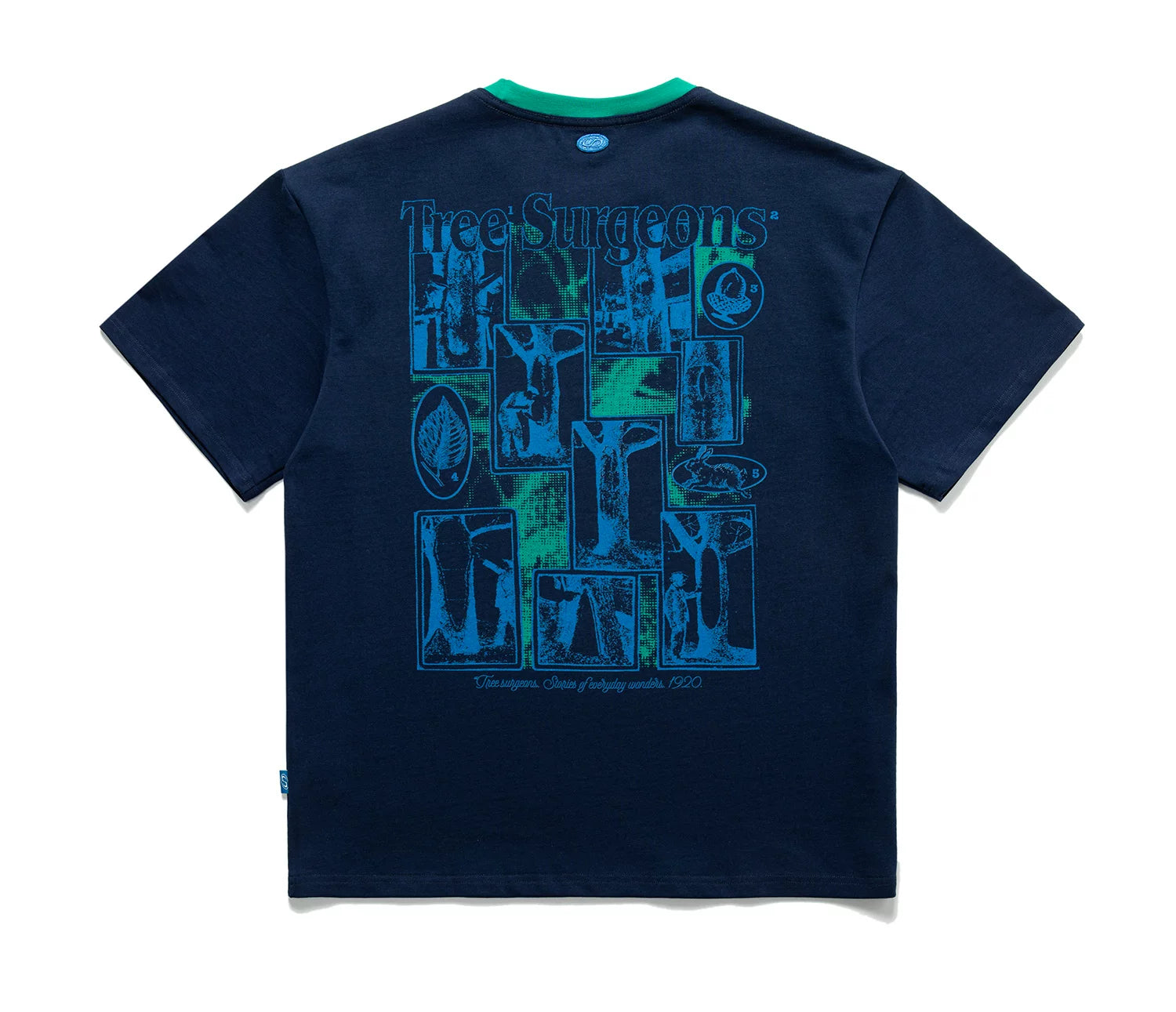 LUCKUP Retro Loose Contrasting Color Round Neck Tee