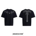 ArguECulturE Spine Embroidery Loose Crew Neck Tee