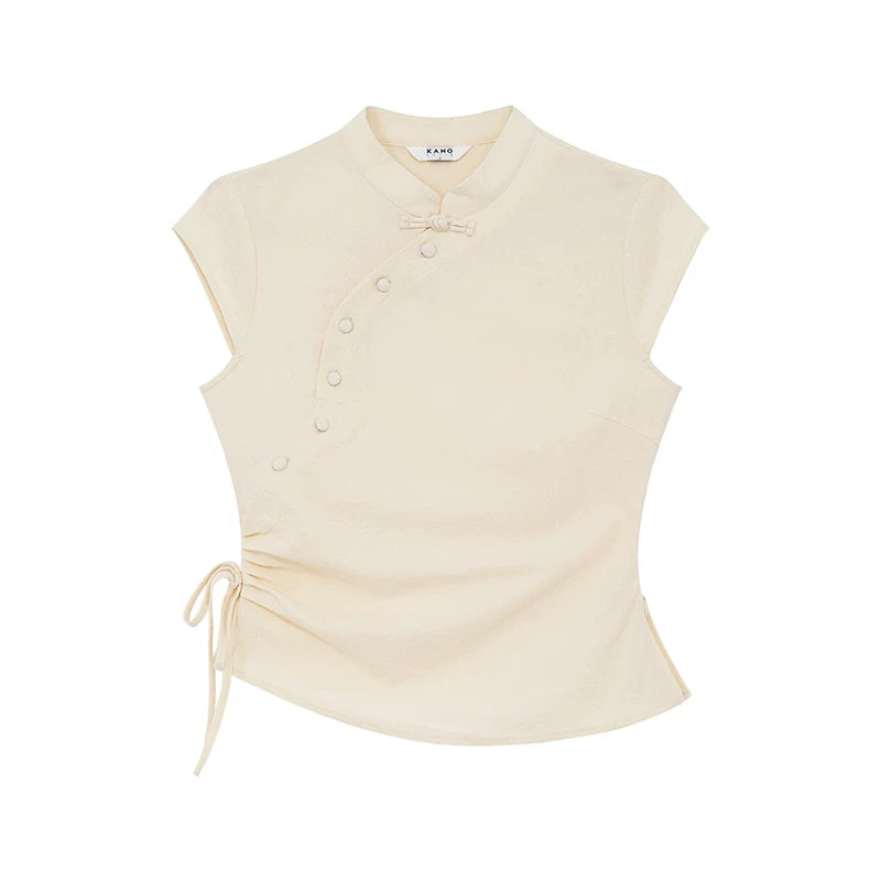KANO Stand-up Collar Top Skirt Set