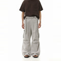 BTSG Pleated Straps Three-dimensional Multi-pocket Tooling Wide-leg Pants