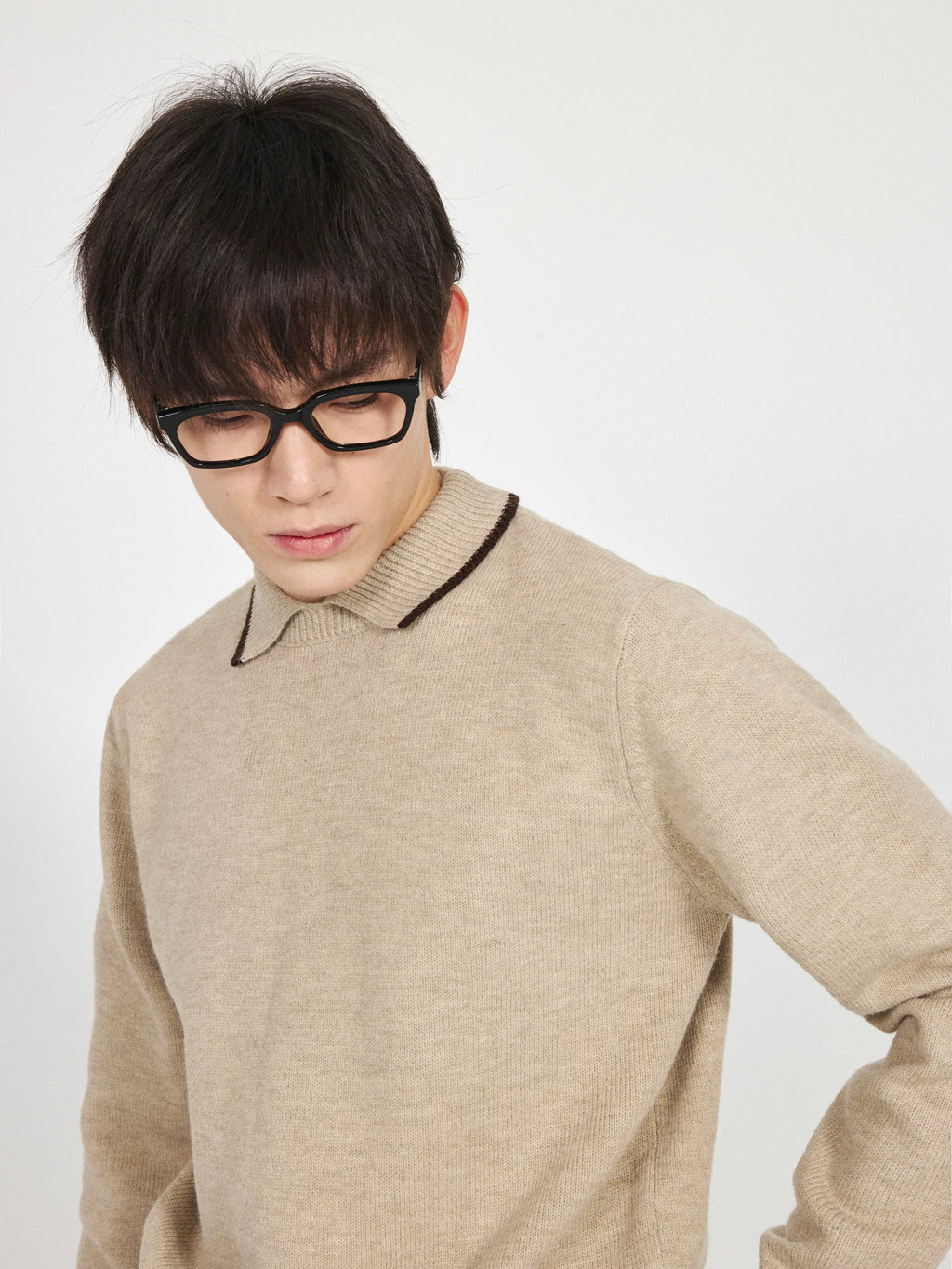 Stay The Night Contrast Polo Vibe Sweater