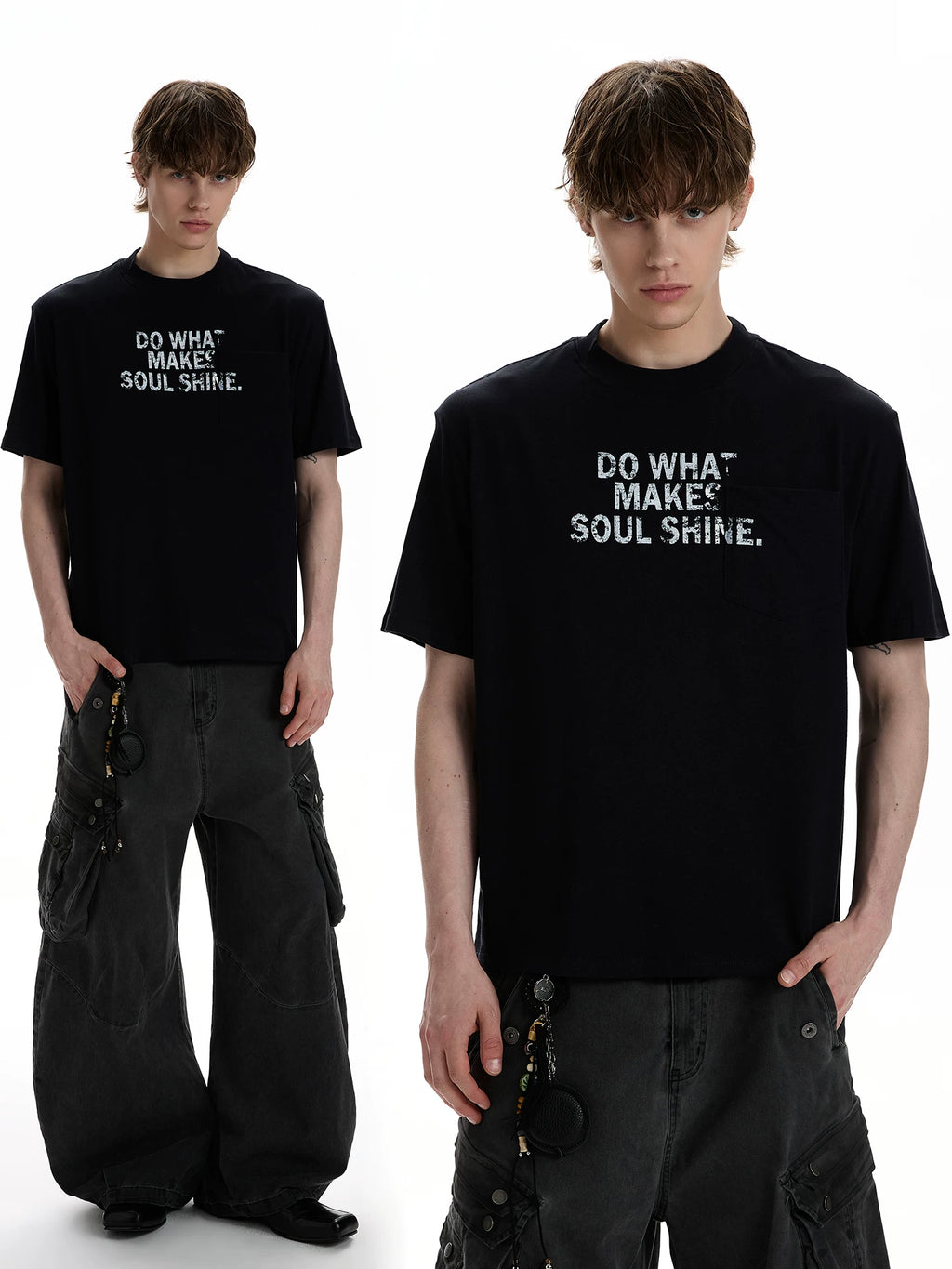 A PUEE Retro Slogan Print T-Shirt – Loose Fit Casual Streetwear