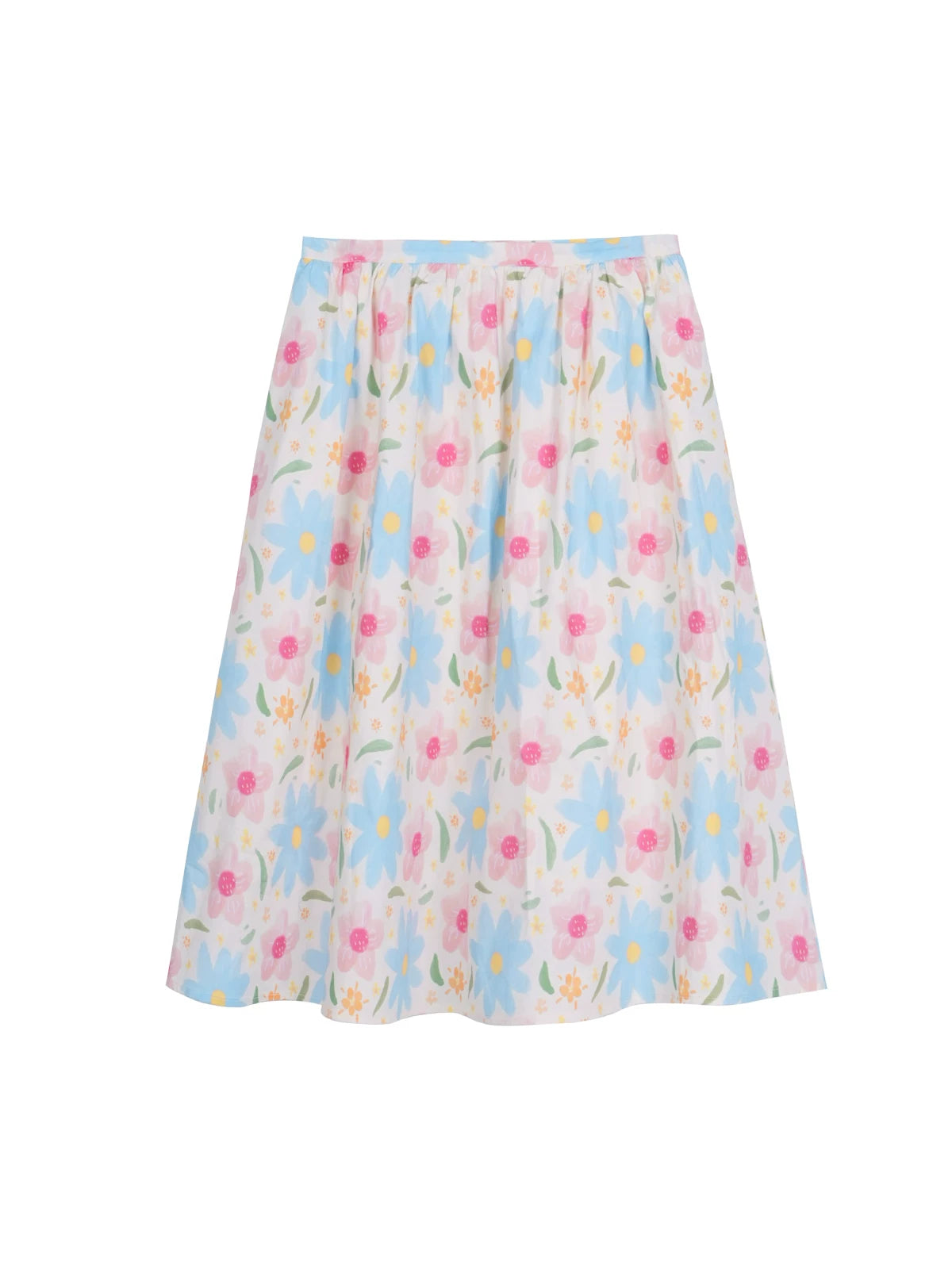 XUJING High Waist Oil Painting Print Skirt