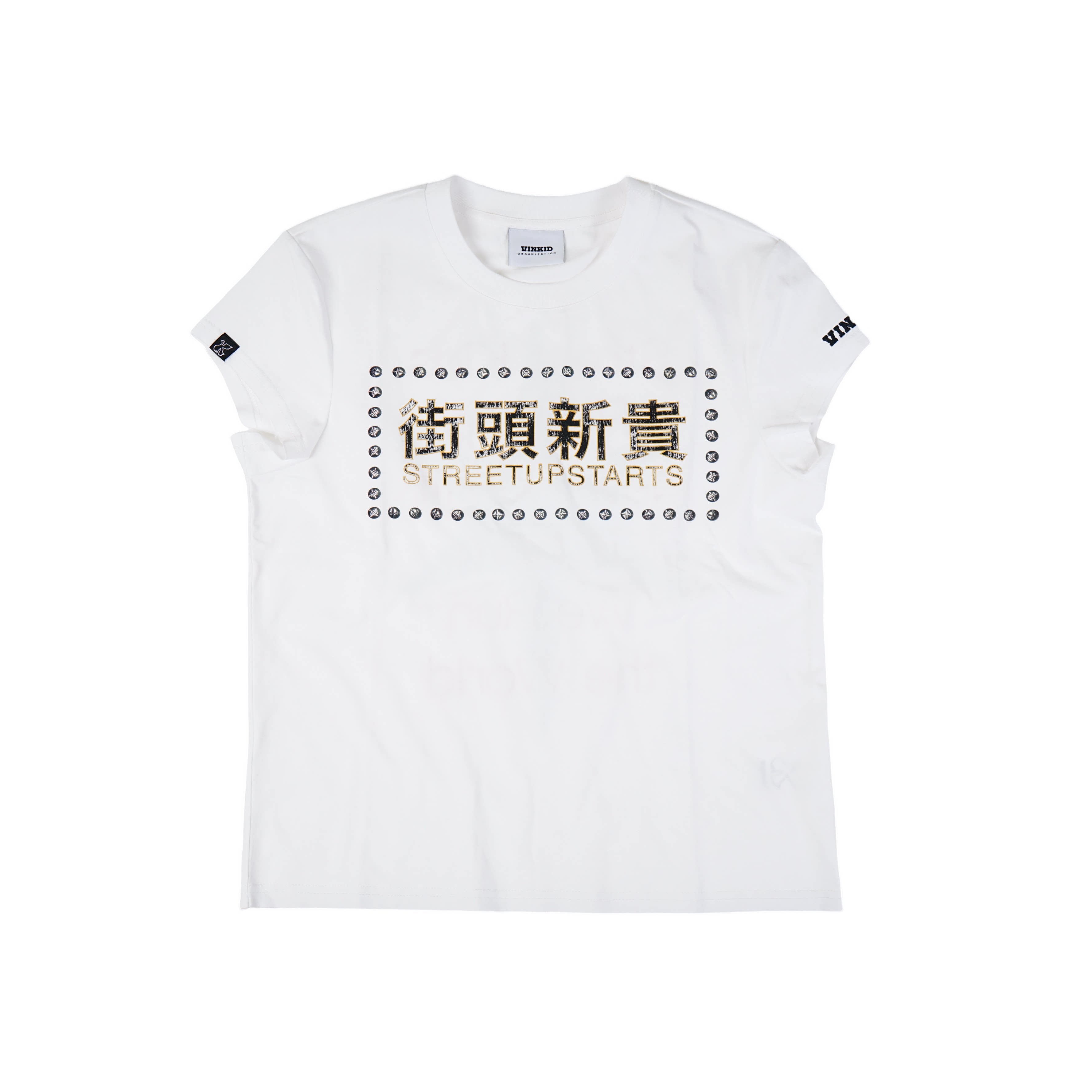 VINKID Vintage Niche Hip Hop Versatile Tee