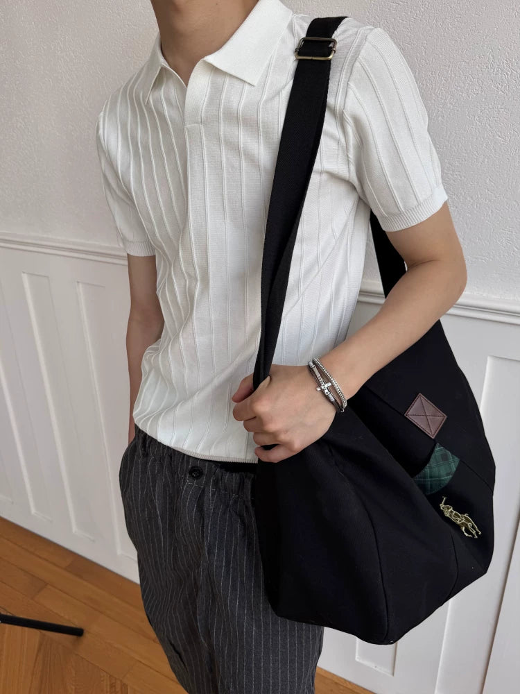 TERRAINCOGNITA Knitted Short and Wide POLO Shirt