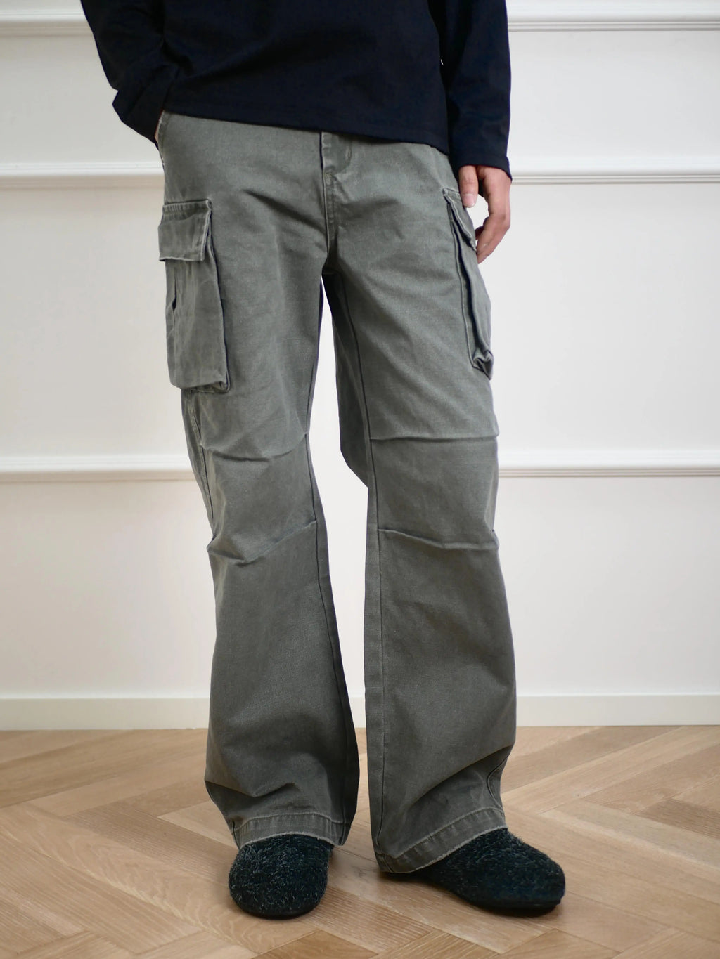 NO LOGO Straight Loose Washed Old Overalls