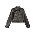 CHANYOOU Retro Lapel Short Leather Jacket