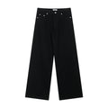 FUNKYFUN Versatile Thickened Straight Loose Twill Rivet Jeans