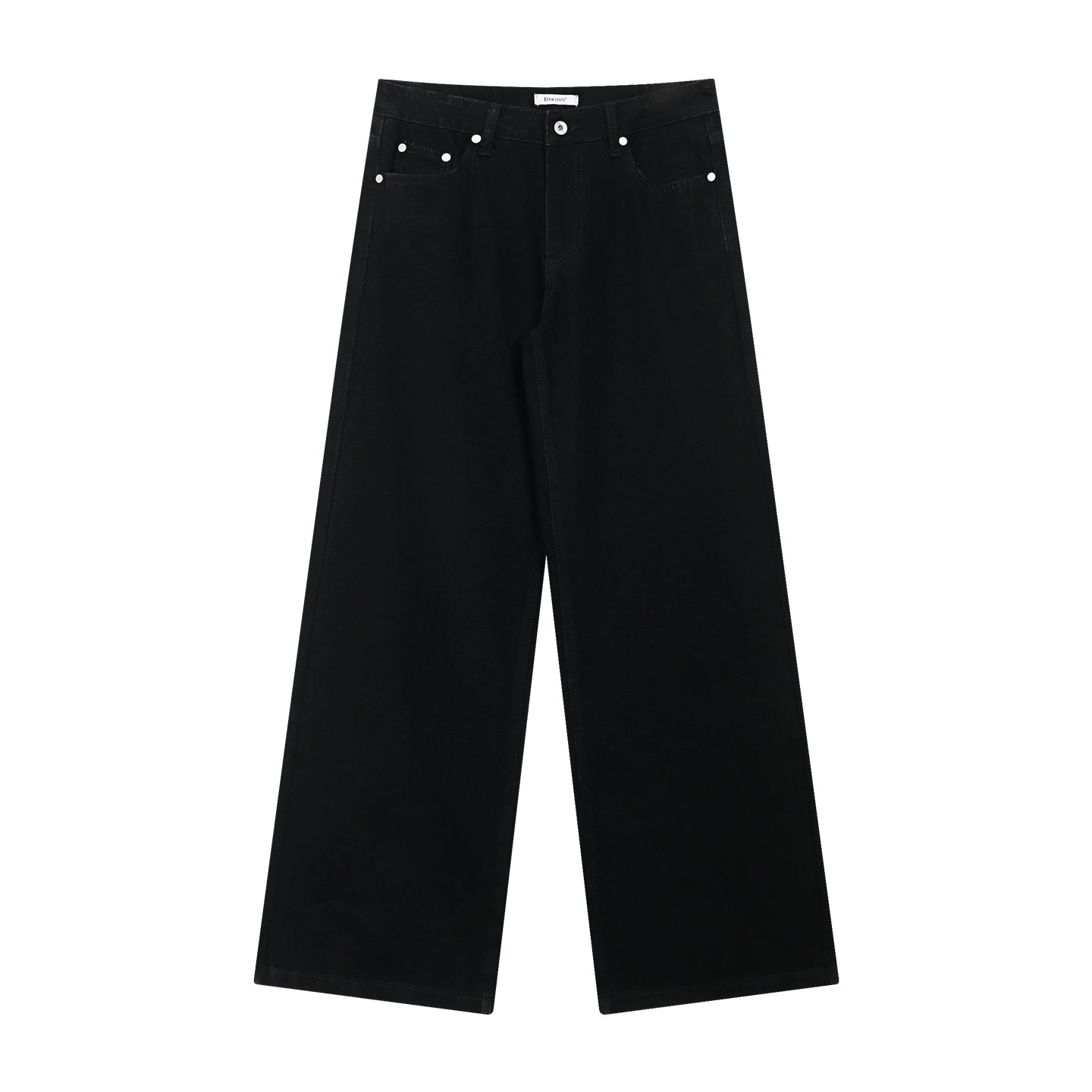 FUNKYFUN Versatile Thickened Straight Loose Twill Rivet Jeans