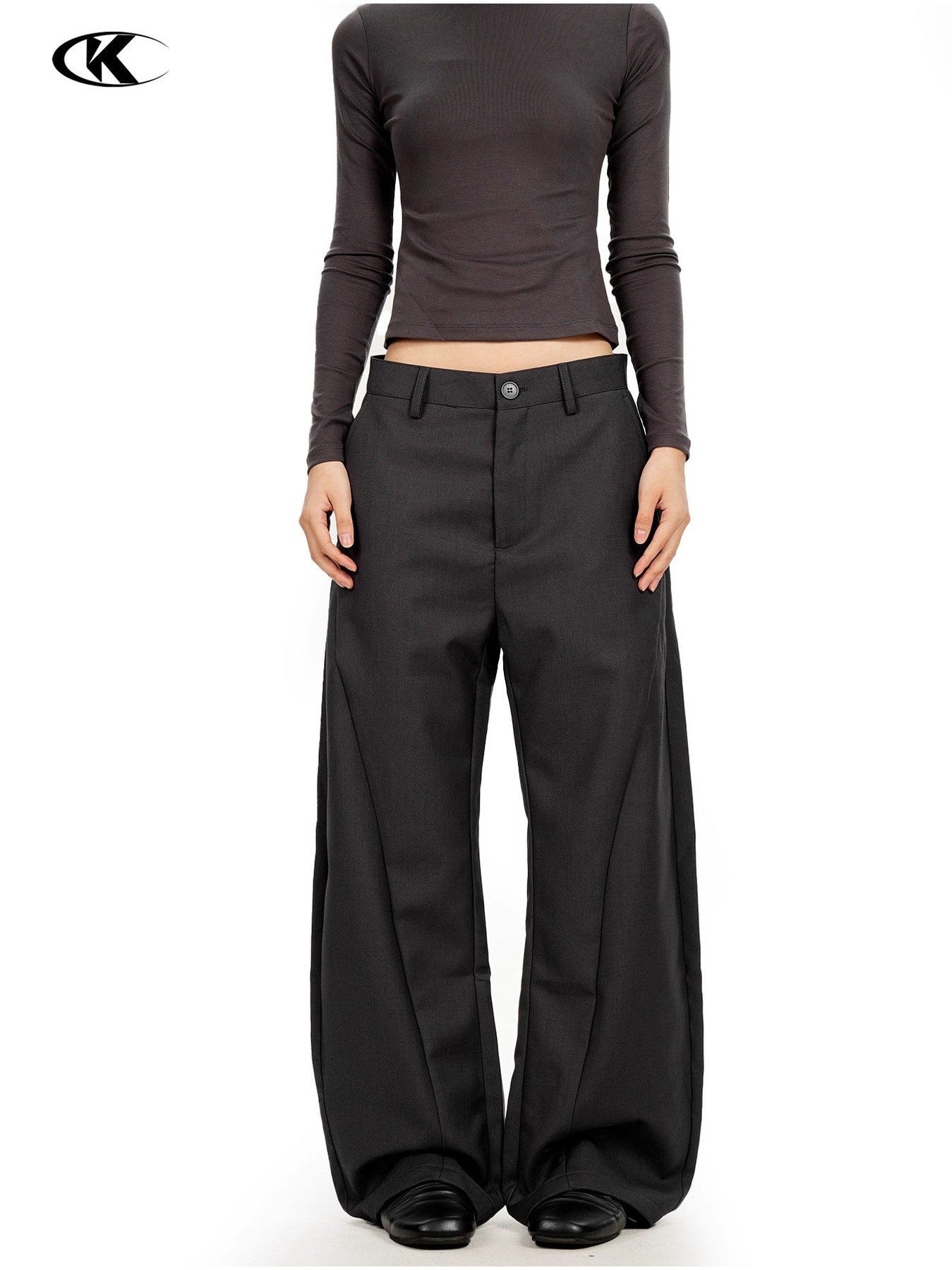 11KN Retro Simple Loose Wide-leg Trousers