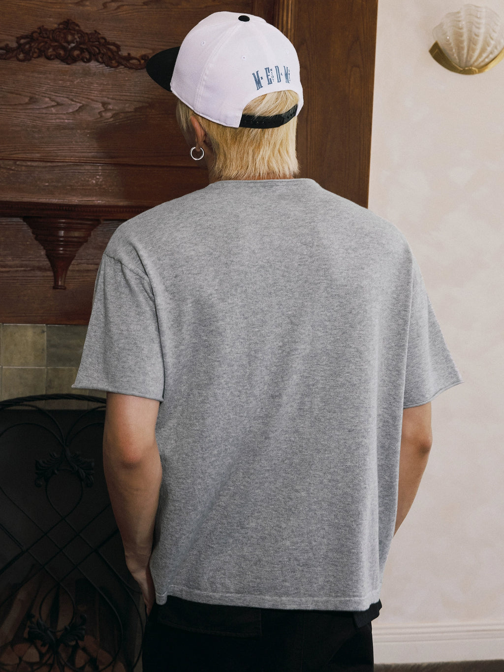 MEDM Rose Knitted Casual Crew Neck Tee