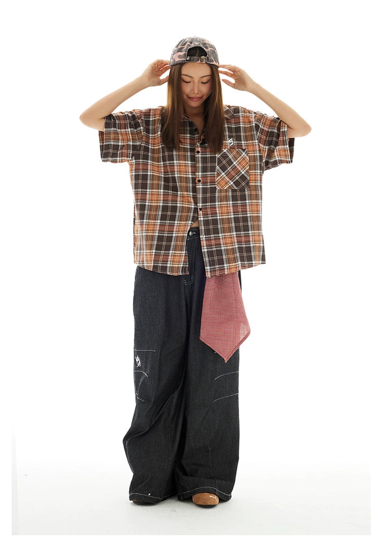 US Vintage Loose Hip Hop Drawstring Trousers