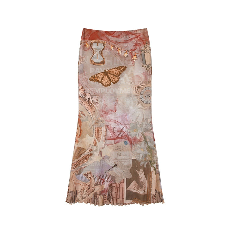 Zero Print Fishtail Long Skirt