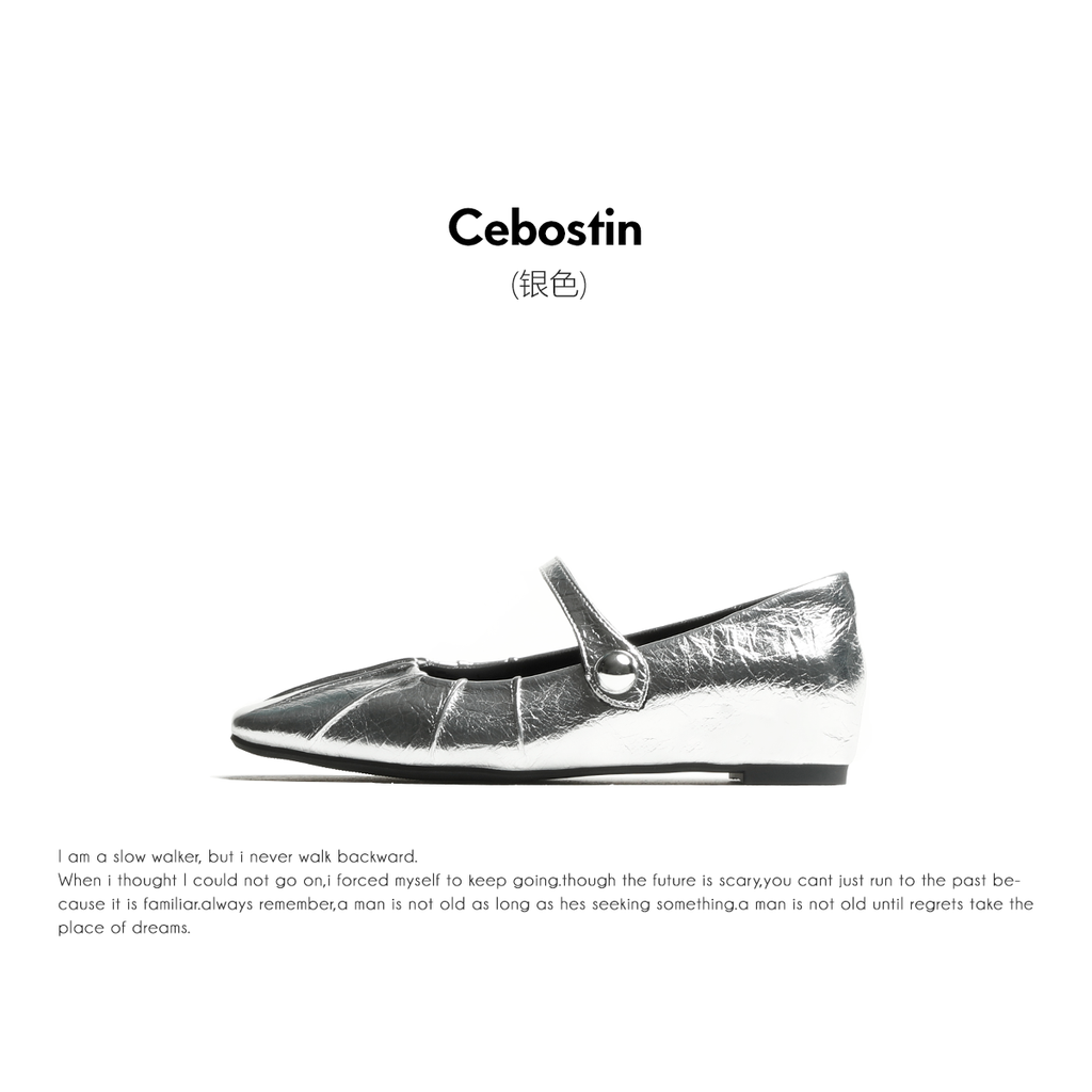 Cebostin Mary Jane Folded Baotou Half Slippers
