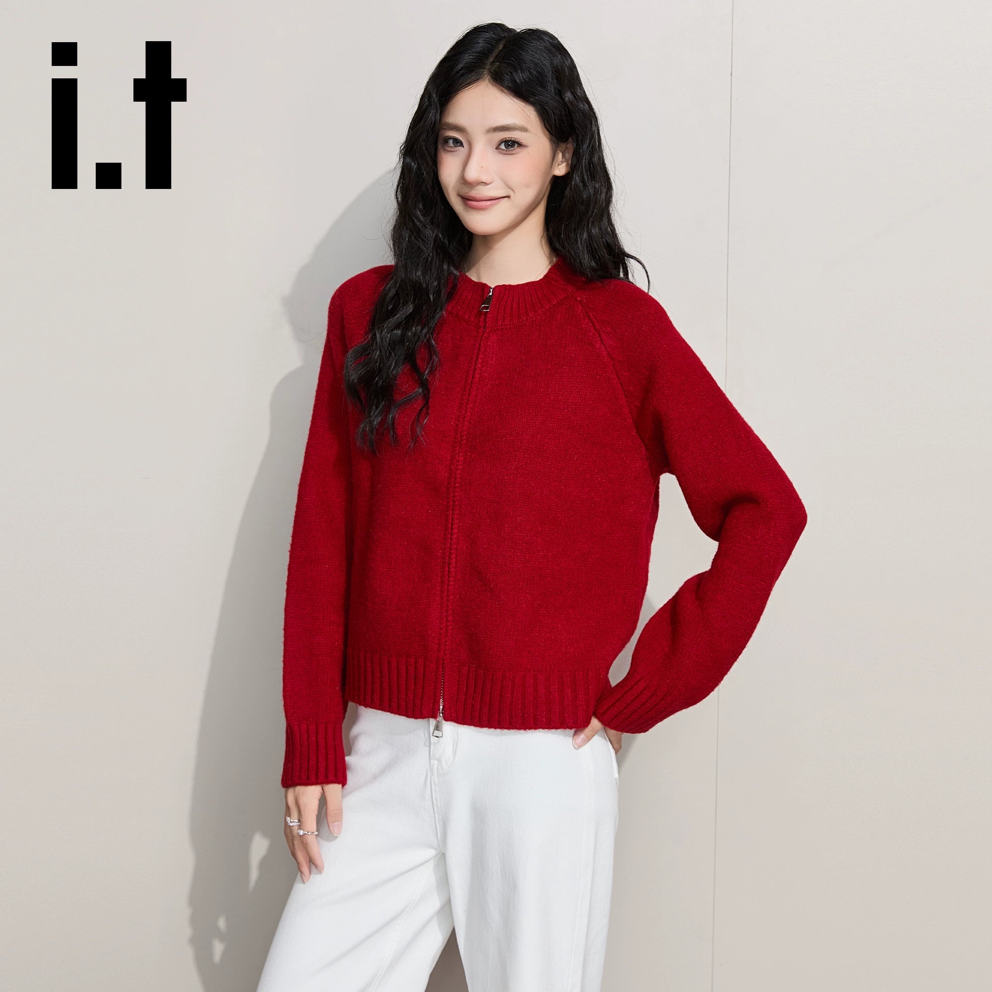 IT: CHOCOOLATE Double Zipper Knitted Cardigan