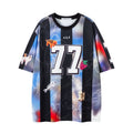 BeOurRule Vintage Direct Injection Printing Stripe Sports Tee
