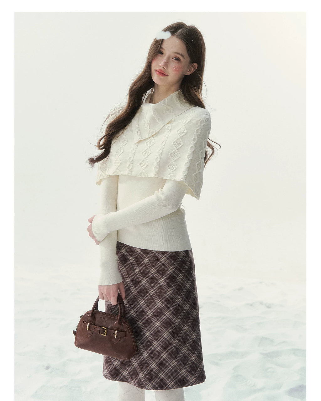 SunsetPark Fake Two-Piece Vintage Twist Knitted Sweater
