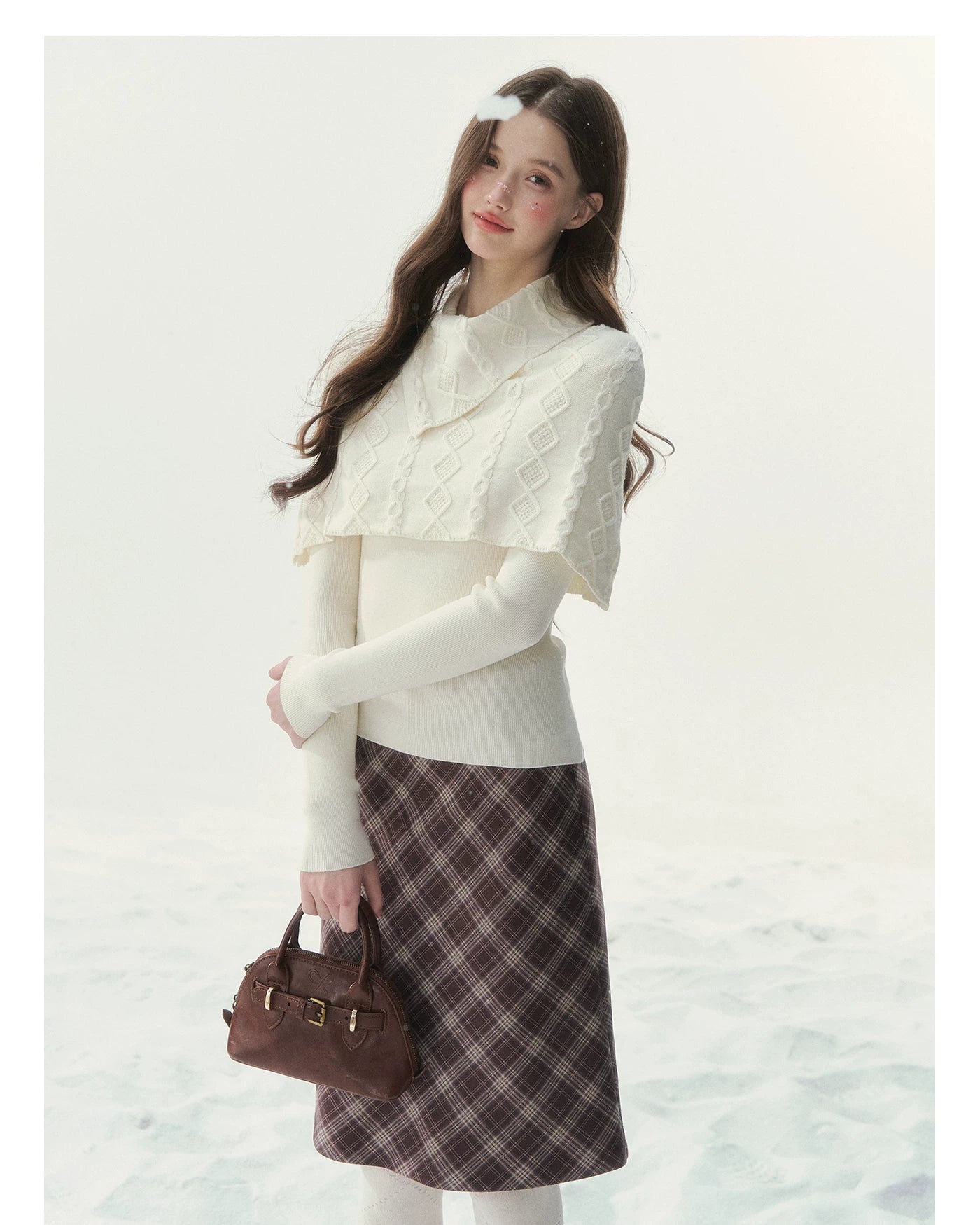SunsetPark Fake Two-Piece Vintage Twist Knitted Sweater