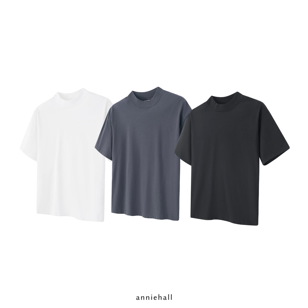 Anniehall Small Turtleneck Front Shoulder Casual Tee