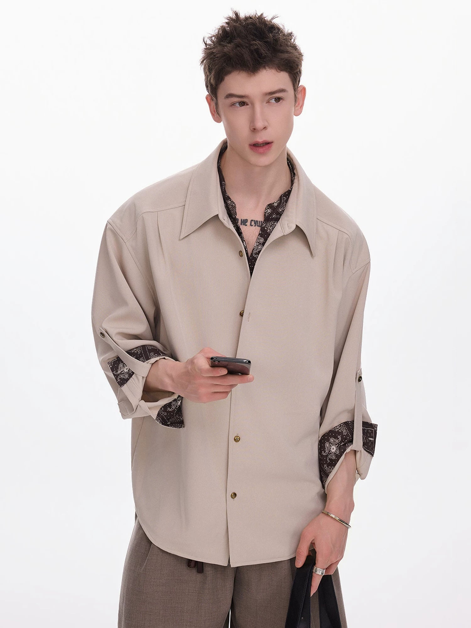 CHOR Vintage Cashew Print Long Sleeve Shirt