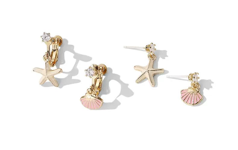 DODOGOGO Shell Starfish Earclip Earrings