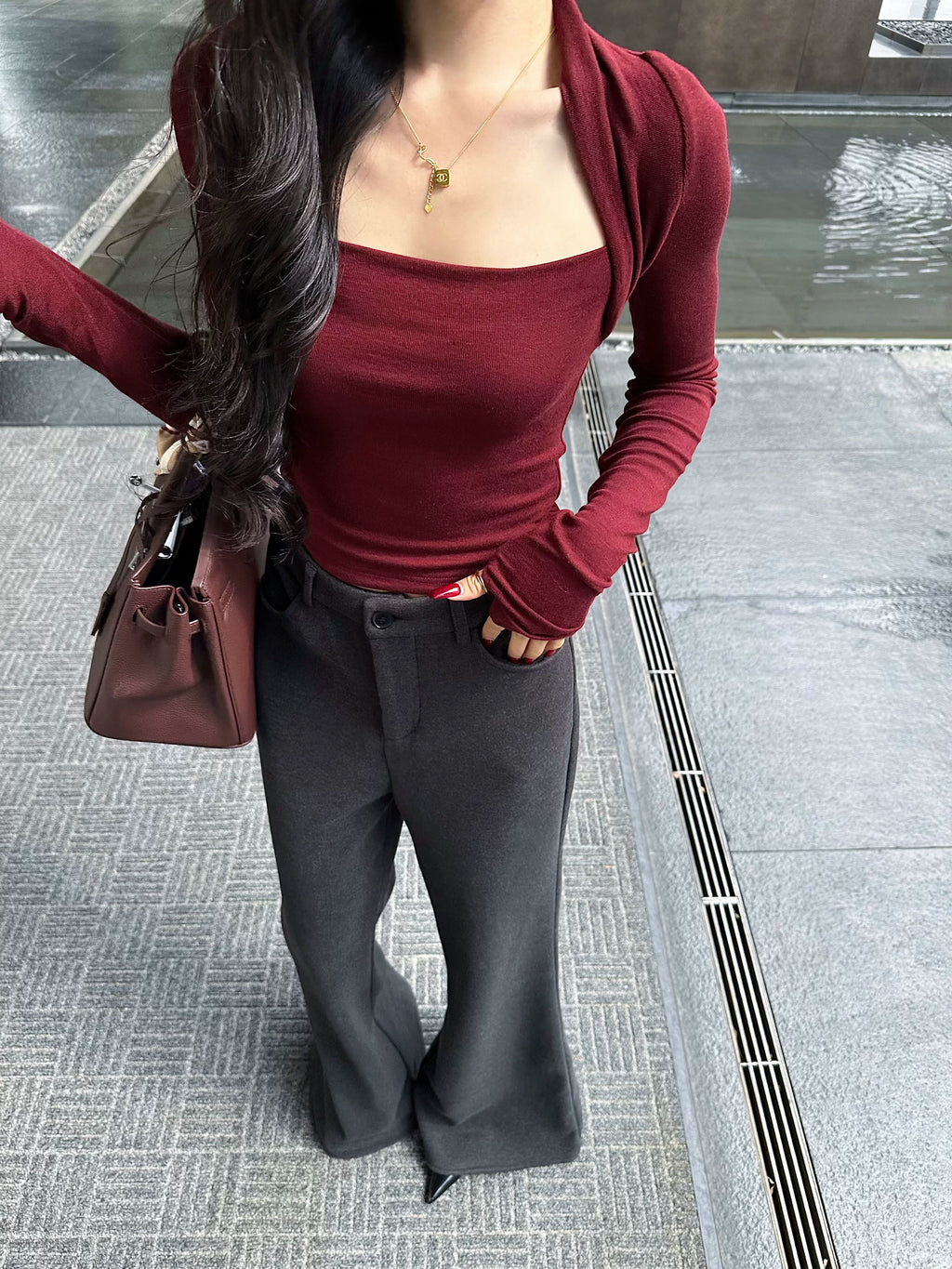 CHUYUQI Fleece Slim-fitting High-waisted Slim-fitting Casual Pants