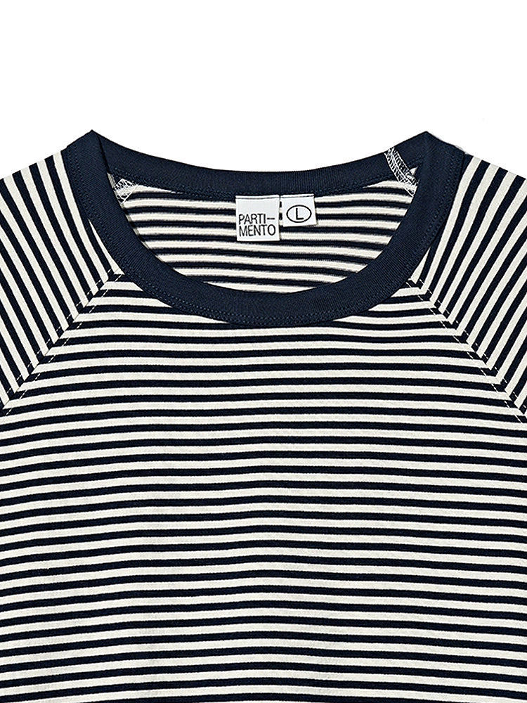 PARTIMENTO Shoulder Sleeve Striped Tee