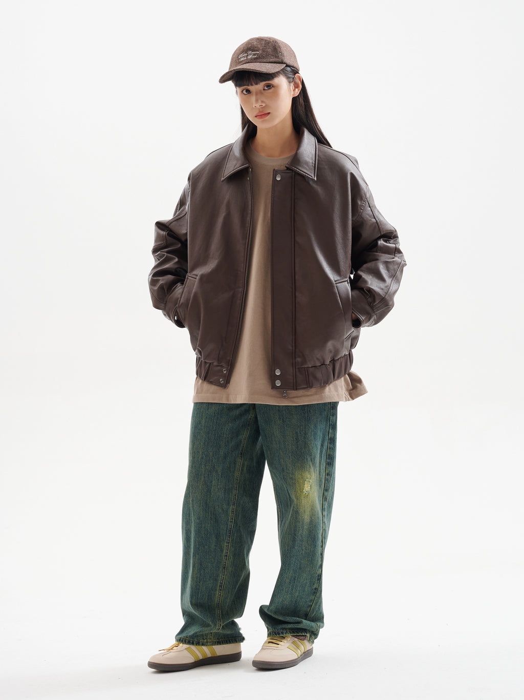 BUTTBILL  90 White Duck Down Leather Jacket
