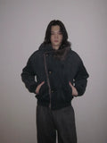 URRRGE Water Ripple Texture Seat Mountain Carving Fleece Jacket