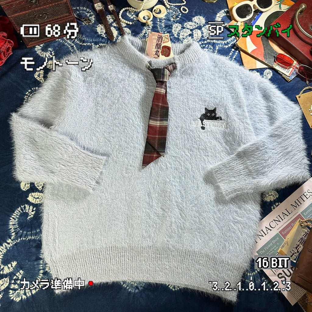 ALOHA Vintage Lazy Slack Tie Sweater