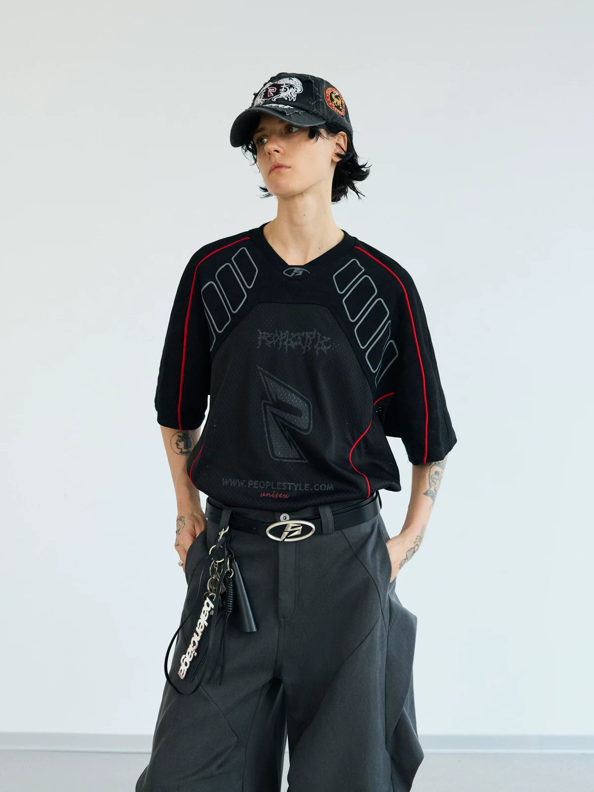 PEOPLESTYLE Racing Quick-drying Sports Air Breathable Tee