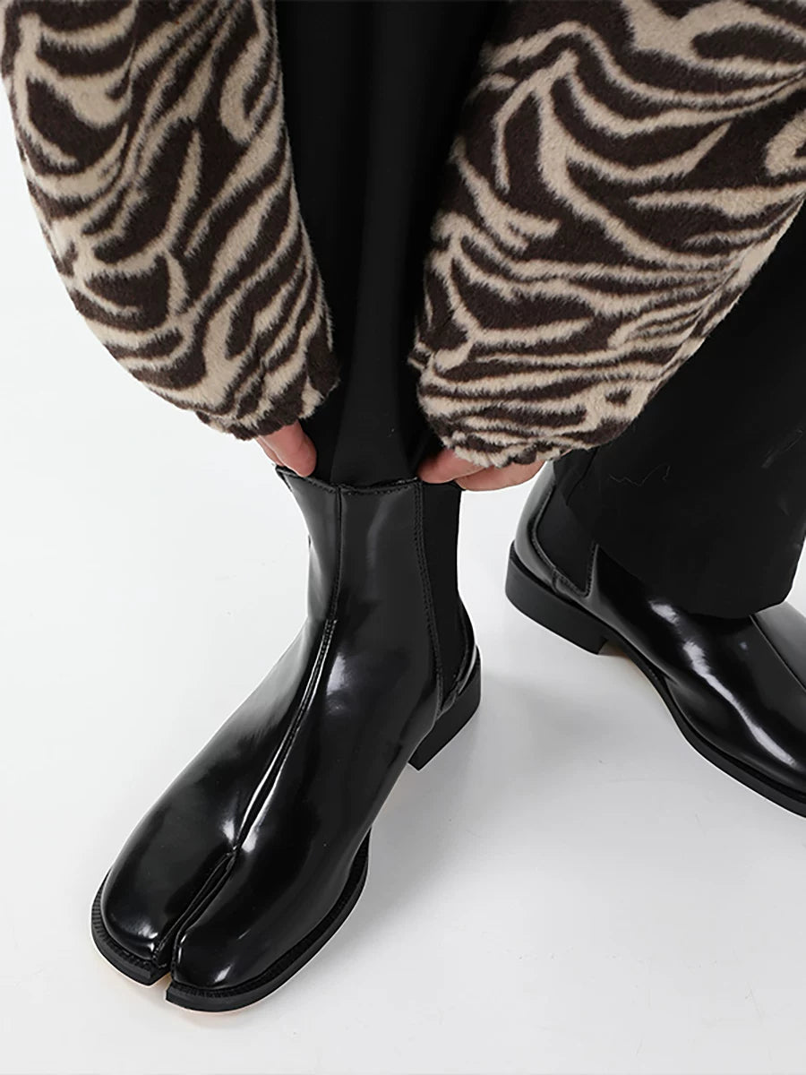 HANQIAORJI Horseshoe Split-toed Short Boots Martin Boots