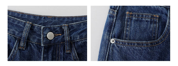 VOOE Korean Versatile High Waist Straight Jeans