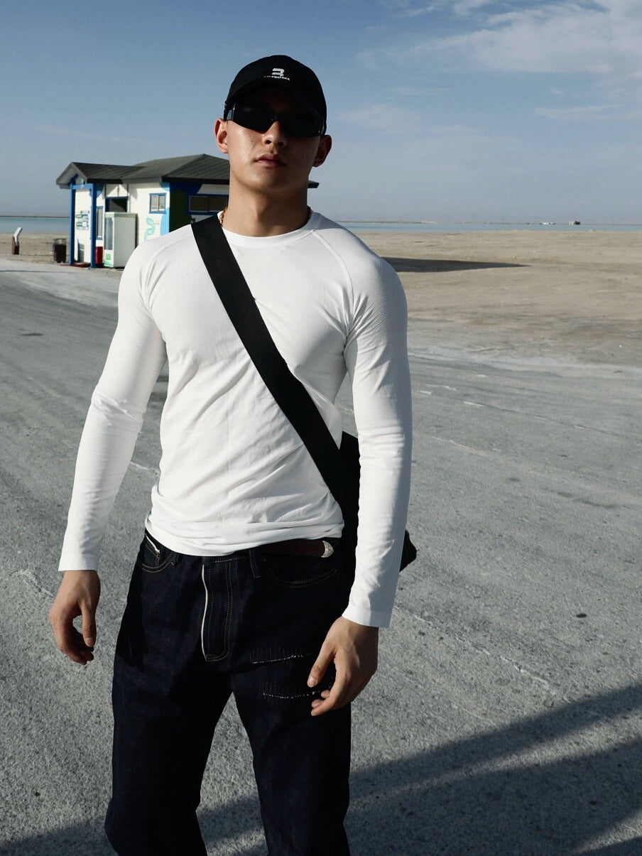 GTAL Seamless Jacquard Quick-drying Training Slim-fit Long Sleeves