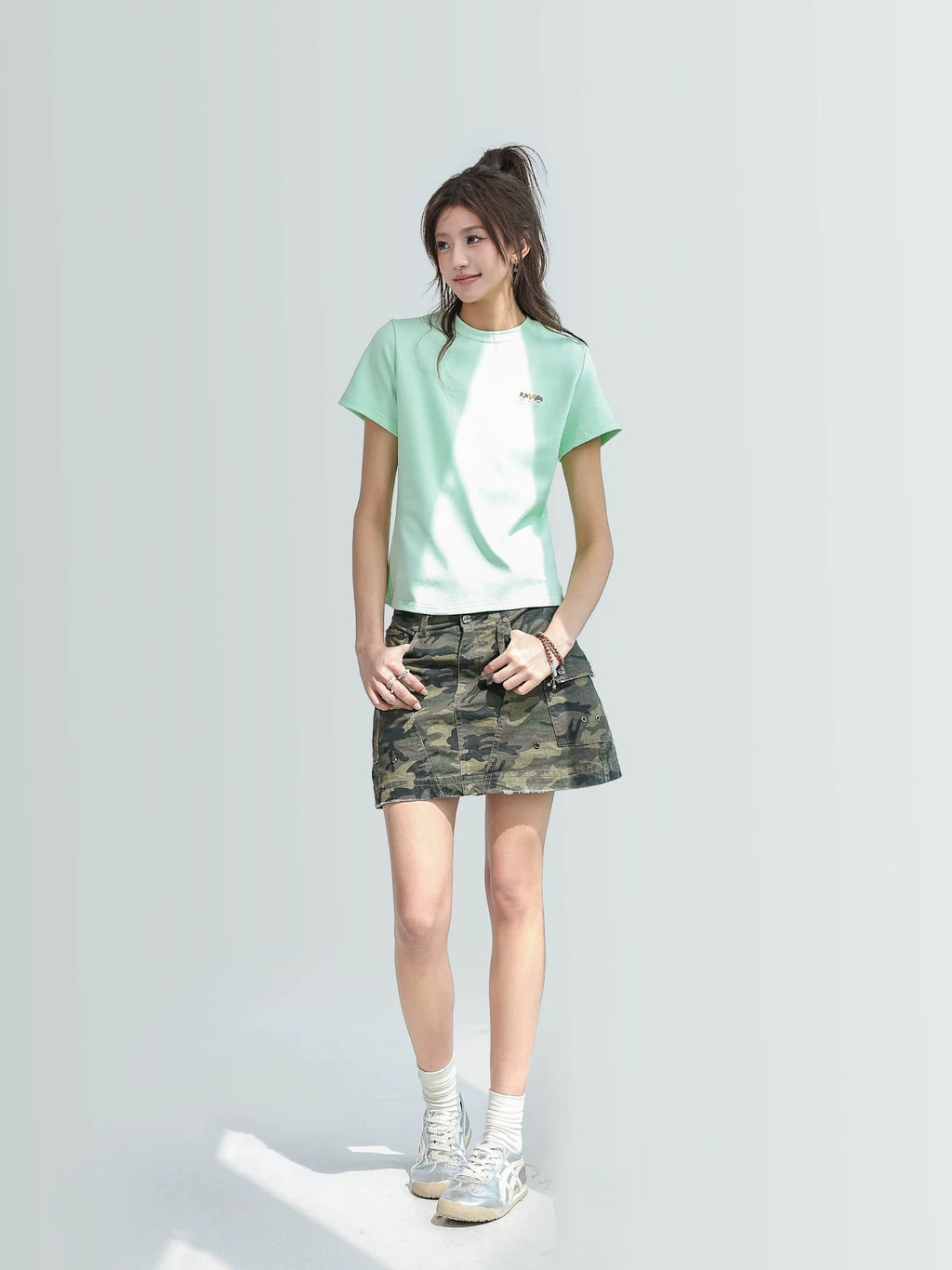 CHANT2nd Puppy Print Front Shoulder Tee