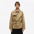 SHE SEEK Short Version Premium Lapel Trench Coat