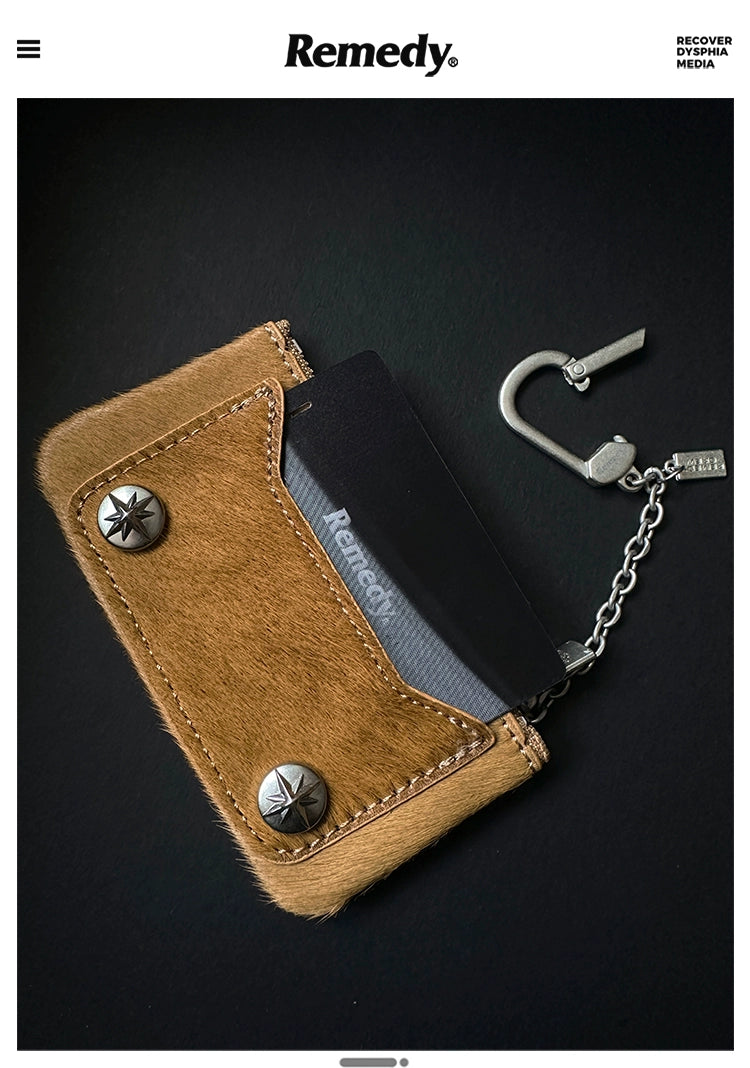 Remedy Horse Hair Snake Leather Card Bag Wallet