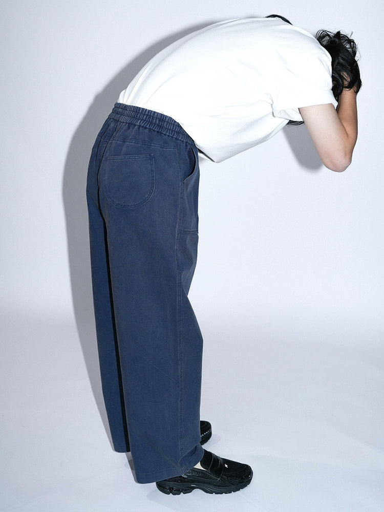 O3PARK Japanese Loose and Versatile Scimitar Silhouette Casual Pants