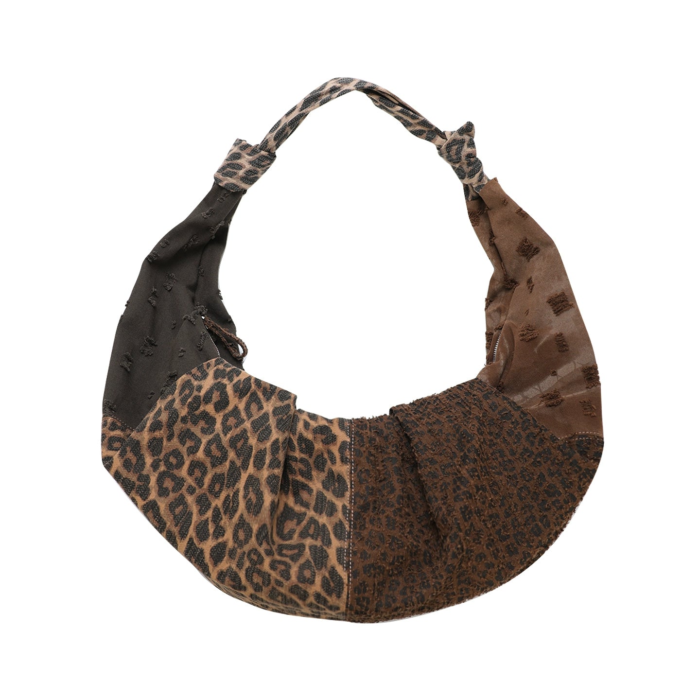 JANDRESS Leopard Print Splicing Large-capacity Messenger Bag