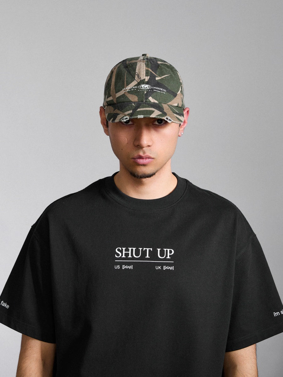 OD Camouflage Retro Wrecked Burr Brim Cap