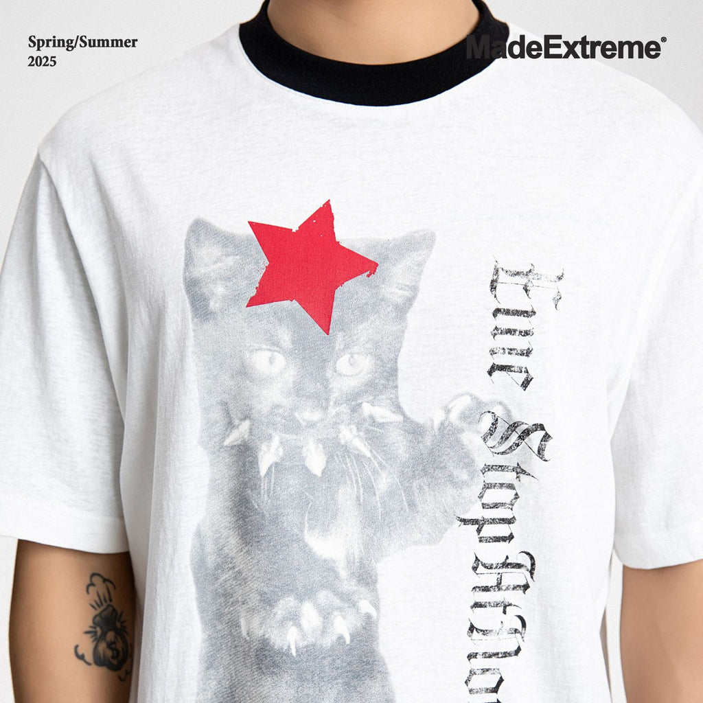 MADEEXTREME Vintage Street Print Kitten Doing Old Tee