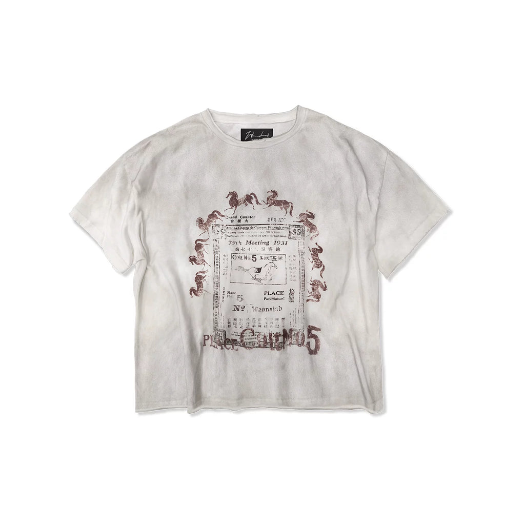 WANNA LAB Ticket Printing Dirty Dye Destruction Tee