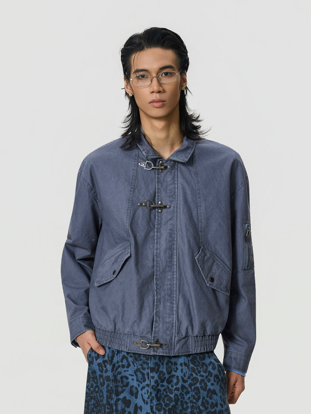 BTSG Vintage Vintage Textured Plane Buckle Jacket