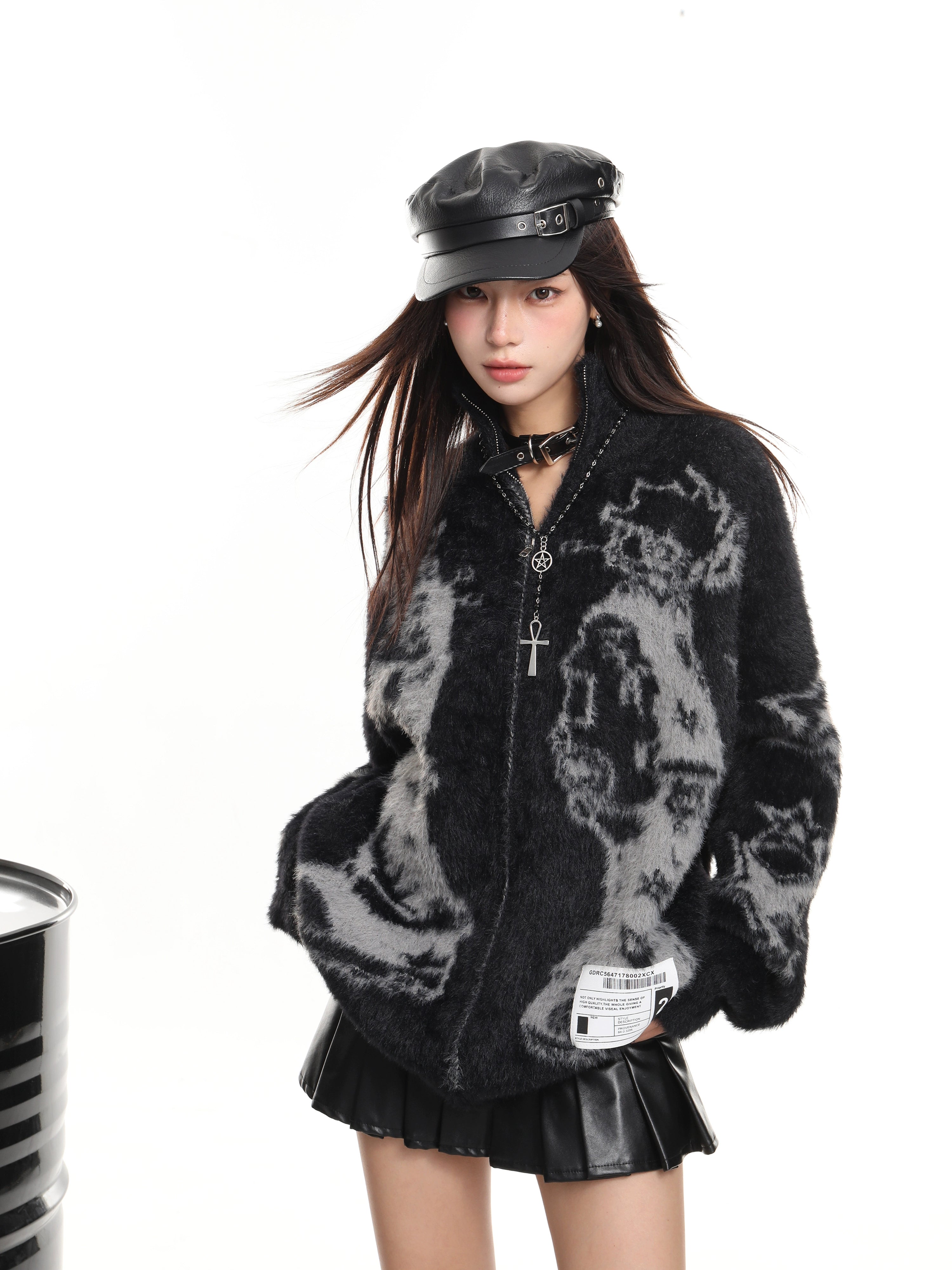 KDASE Jacquard Soft Waxy Knitted Jacket