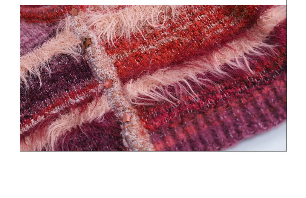Girlyhalo Vintage Striped Knitted Cardigan