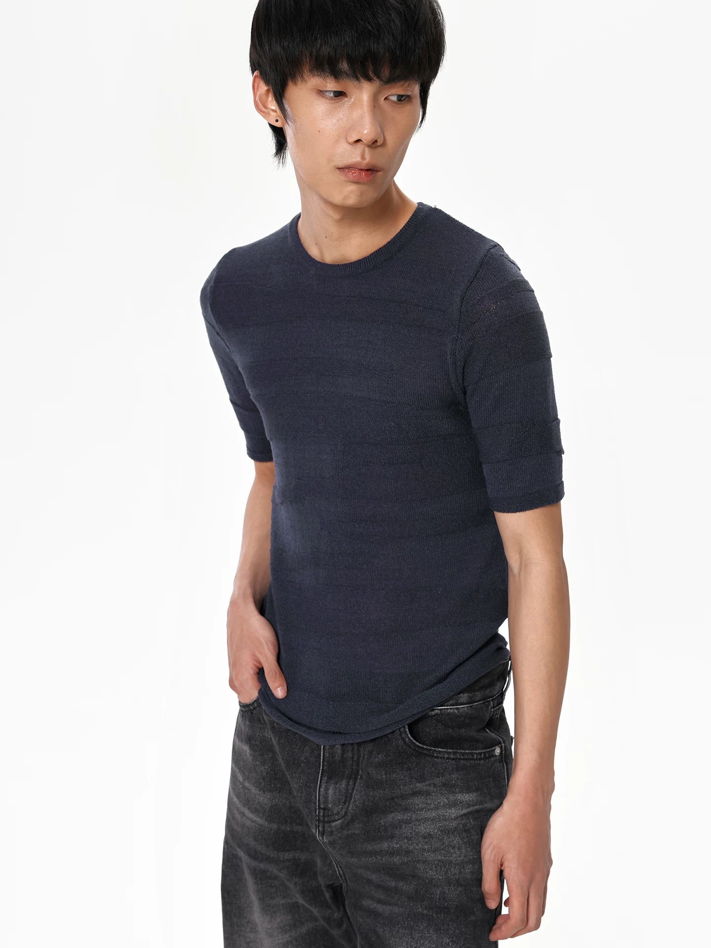 Slight Vogue Camouflage Ice Silk Woolen Casual Tee