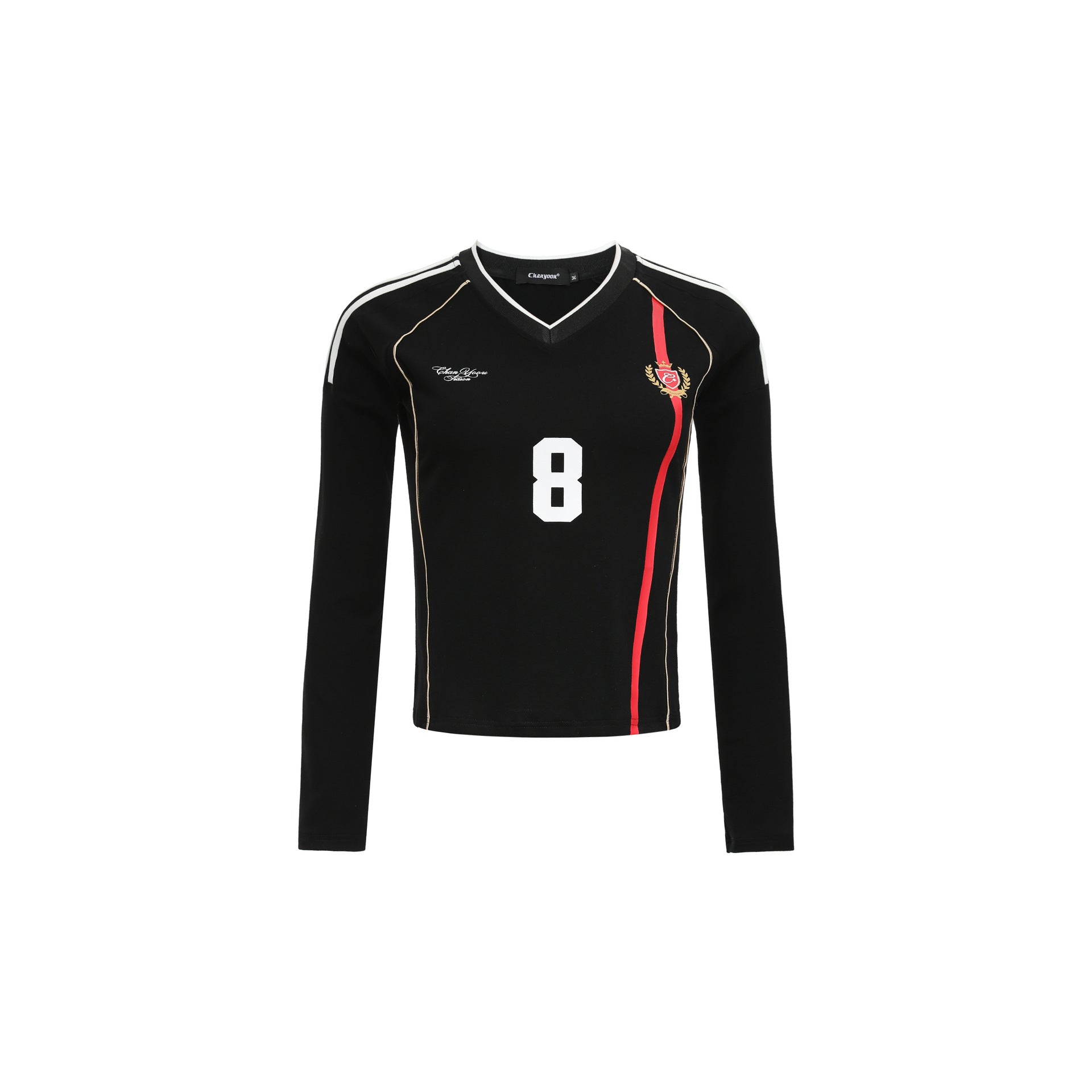 CHANYOOU Vintage Striped V-Neck Sports Long Sleeve