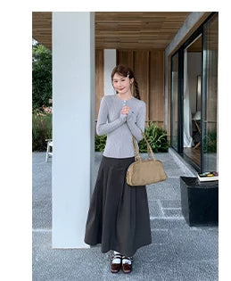 KANO Fungus Edge Pleated Casual Skirt