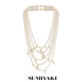 SUMIYAKI Flash Pony Full of Diamonds Multi-layer Pearl Necklace
